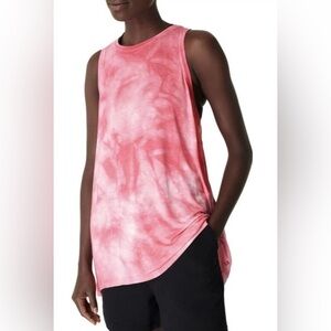 Sweaty Betty Easy Peazy Tank White Placement Tie Dye Bamboo Viscose Size M Pink
